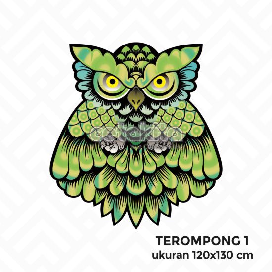 Kain Layangan 115 X 128cm Celepuk Burung Hantu Cetakita
